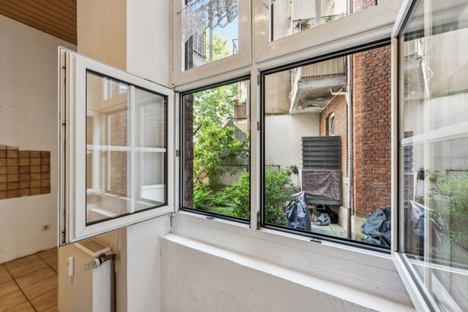 Ausblick K�che Innenhof Erdgeschosswohnung D�sseldorf
