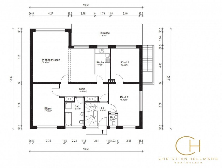 Grundriss EG Bungalow Neuss