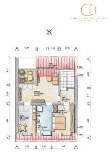 Grundriss DG Exklusives Wohnen in Bestlage - Lorettoviertel! Altbau-Charme trifft moderne Dachgeschosswohnung!