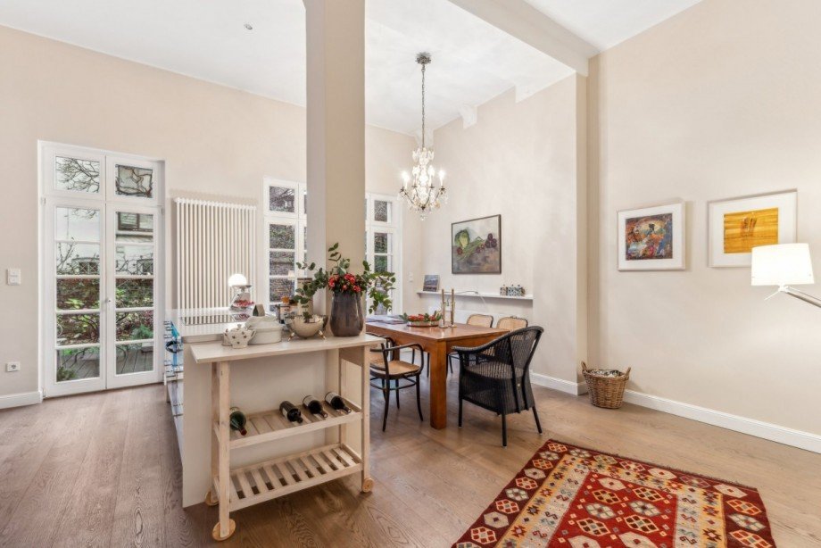 Essbereich mit Terrassenzugang Maisonettewohnung D�sseldorf
