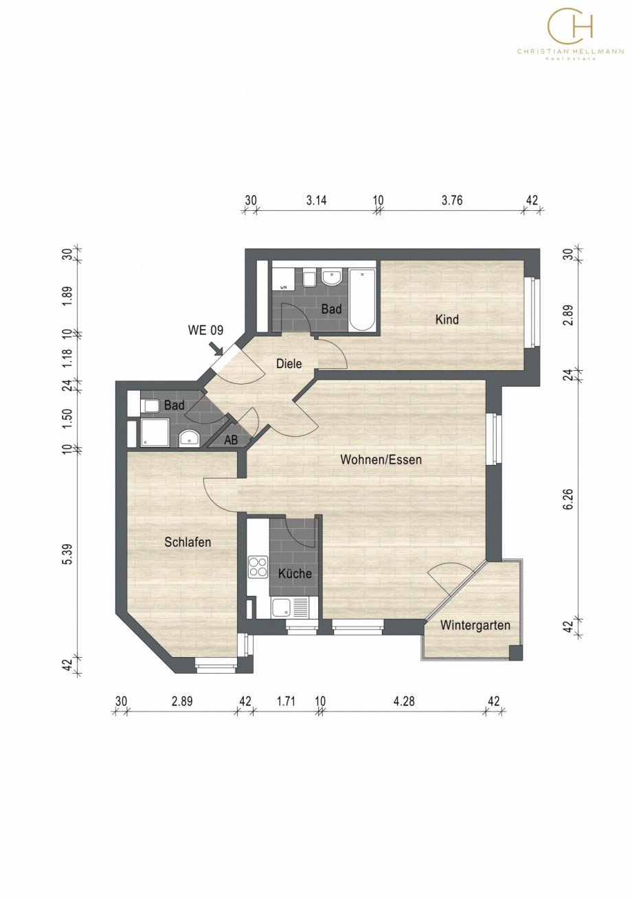 Grundriss WE 09 Renditeobjekt D�sseldorf