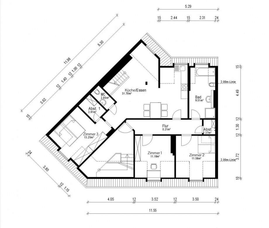 Grundriss 5.OG Maisonettewohnung D�sseldorf