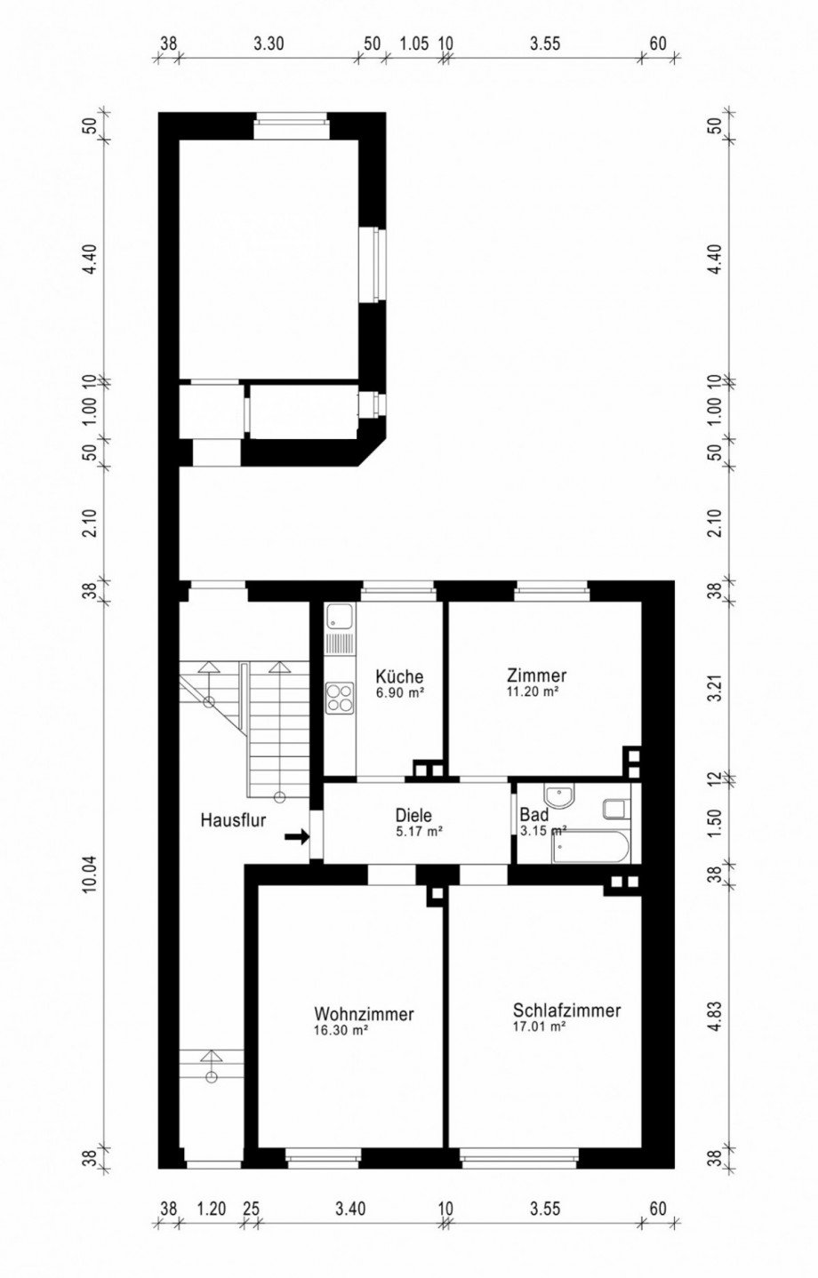 Grundriss EG Mehrfamilienhaus D�sseldorf