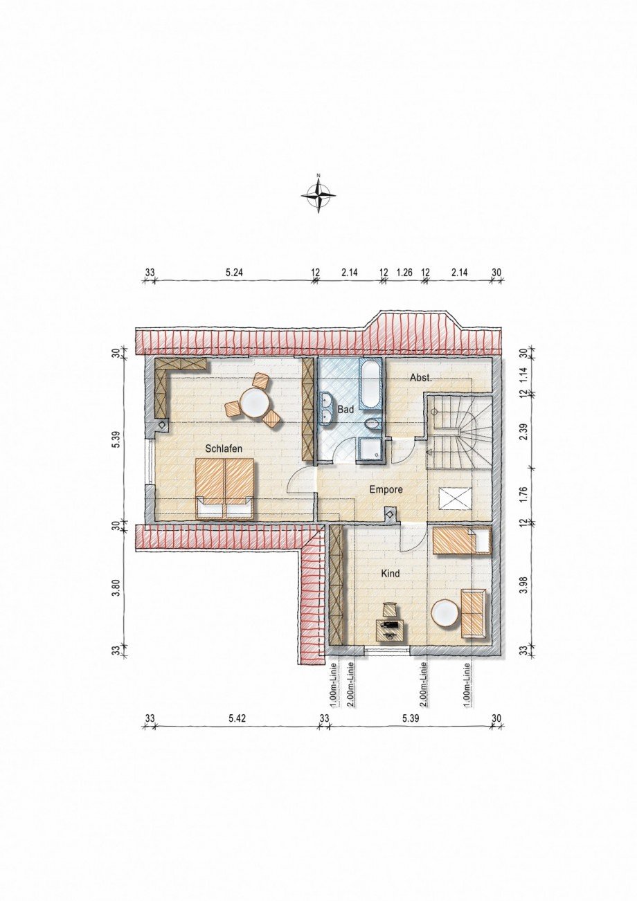 Grundriss OG Einfamilienhaus Meerbusch