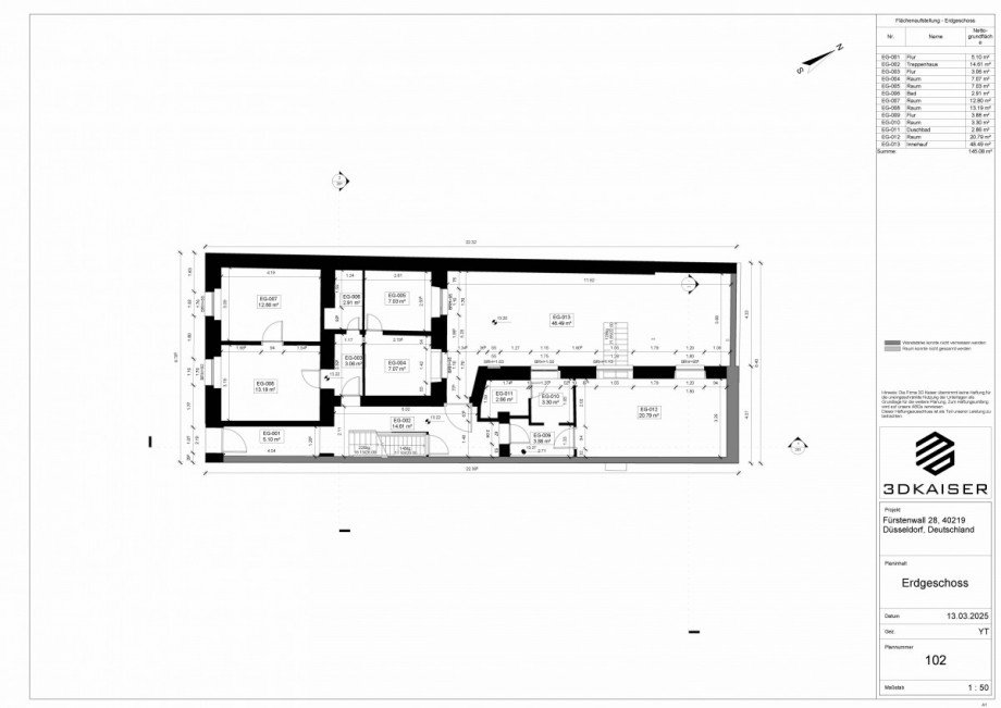 Grundriss EG Mehrfamilienhaus D�sseldorf