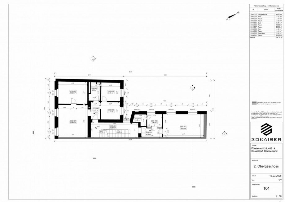 Grundriss 2.OG Mehrfamilienhaus D�sseldorf