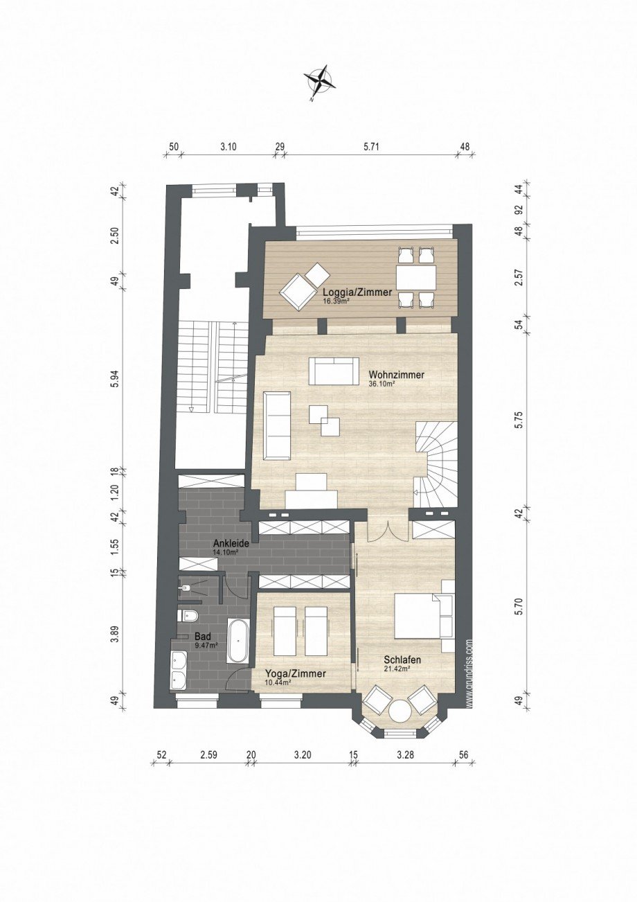 Grundriss OG Maisonettewohnung D�sseldorf