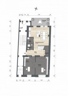 Grundriss EG Exklusive Maisonettewohnung mit privatem Garten nahe des Hofgartens