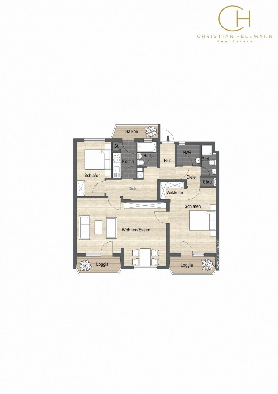 Grundriss aktuell WE65_WE66 zusammengelegt Etagenwohnung D�sseldorf