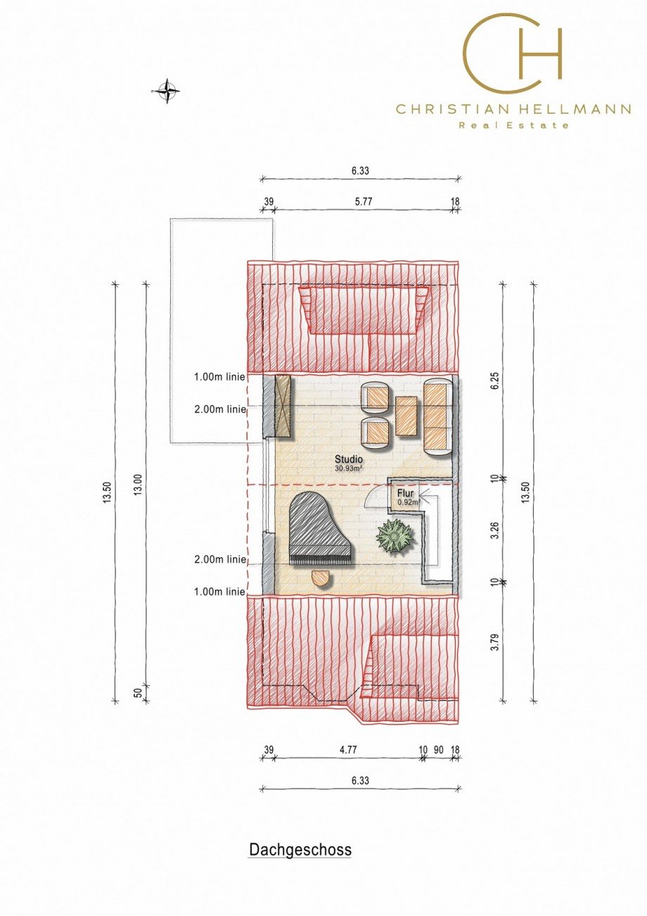 Grundriss DG Doppelhaush�lfte Elsdorf